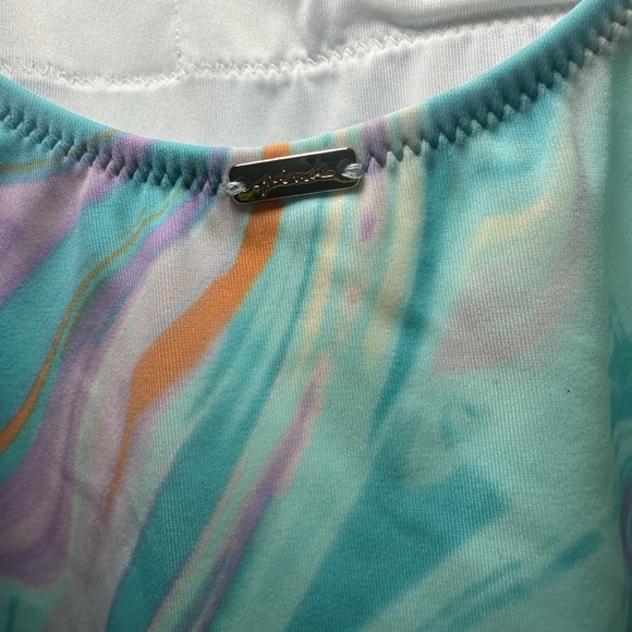 Victoria’s Secret PINK One Piece Swimsuit Medium Teal Pink Swirl - Picture 5 of 11